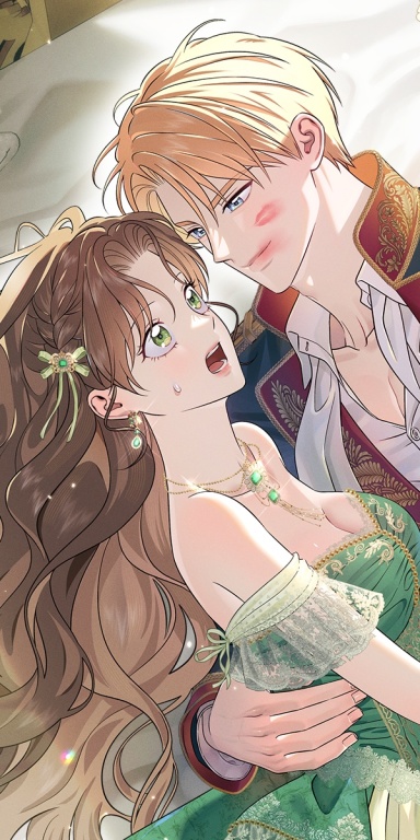 쓰레기 황태자의 첫날밤을 빼앗았다 웹툰 표지 (하와이,스푼코믹스,머랭토끼)