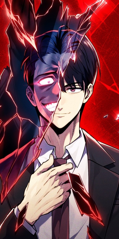 미친 빌런이 정신을 되찾음 웹툰 표지 (넥스트레벨스튜디오,김현우)