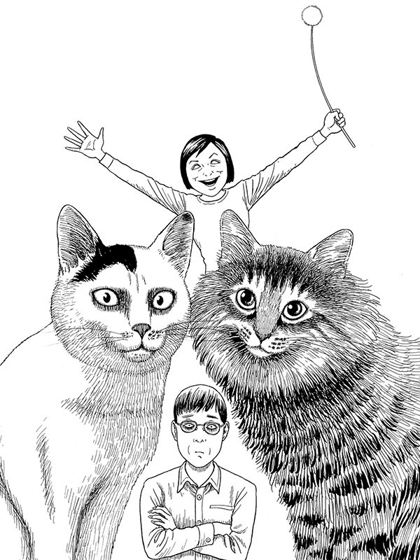 이토 준지의 고양이 일기 욘&무 웹툰 표지 (이토 준지)