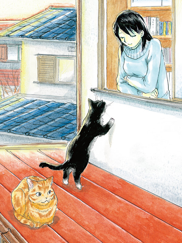 행복을 부르는 고양이 웹툰 표지 (카키오 미노리)
