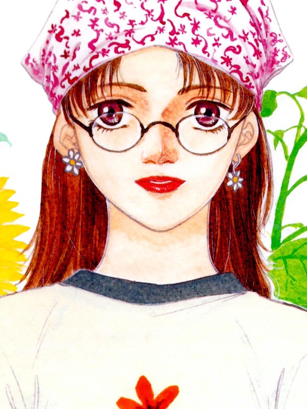 담장위의 해바라기 웹툰 표지 (오경아)