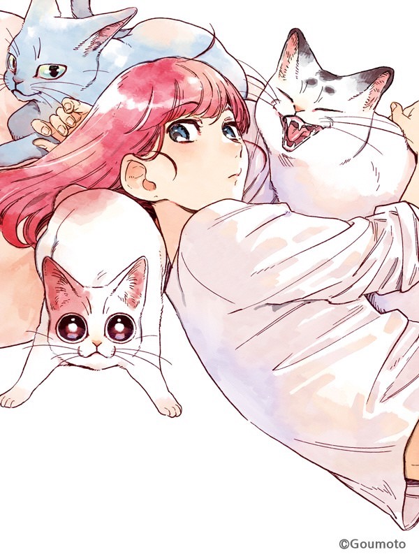 고양이 한 뭉치 웹툰 표지 (고우모토)