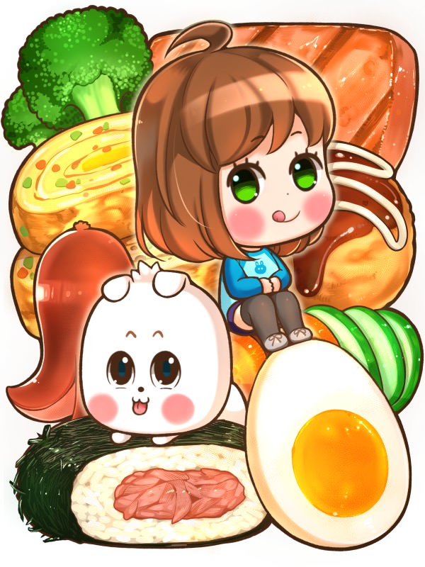 뽕규네 식탁 웹툰 표지 (꿀연어)