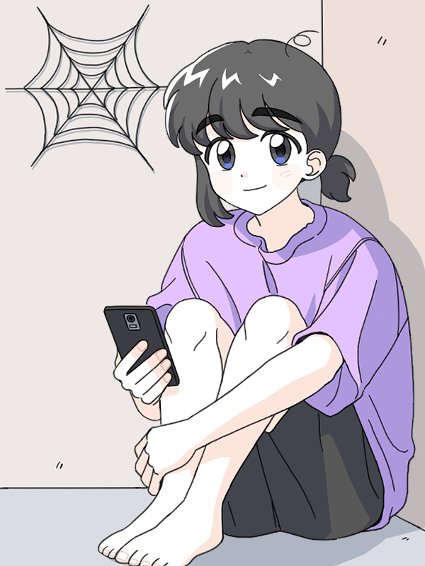 방구석 외톨이 웹툰 표지 (피망)