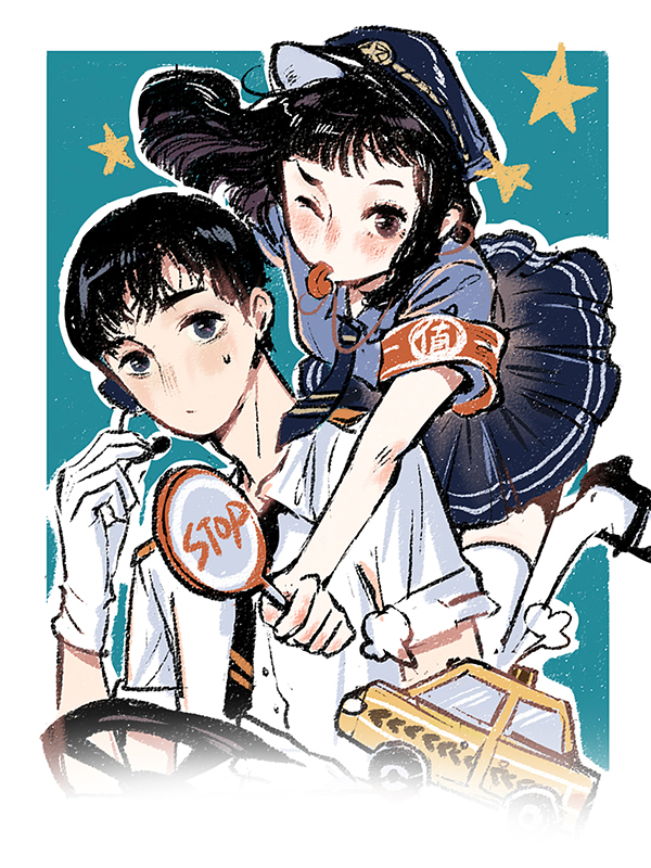 오늘도 태워줘 웹툰 표지 (HAHANI)