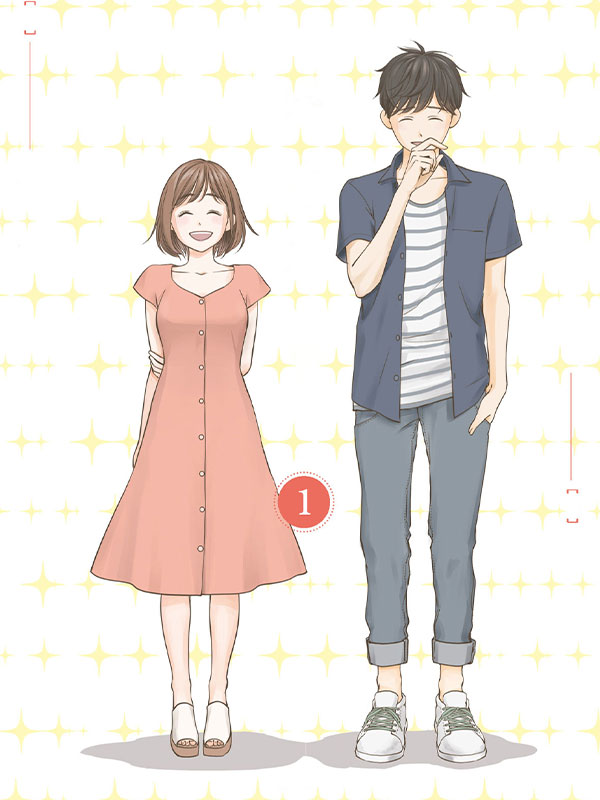 반짝반짝 안경 웹툰 표지 (아마누마 코토미,모리사와 아키오)